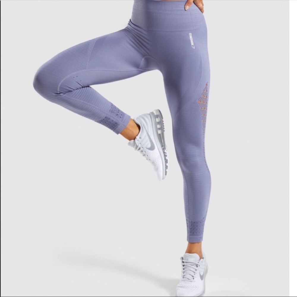 Medium Gymshark Energy Seamless Full Length Legging- Steel Blue